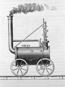 Locomotive de Trevithick. Gravure du 19ème siècle - Unknown artist