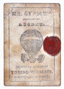 Billet de deux shillings pour des places réservées à "Mr Gypson