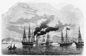 Histoire des États-Unis : Steamboat - Unknown artist