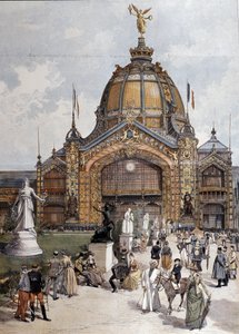 Exposition universelle, Dôme central à Paris gravure de 1889
