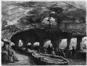 Exposition Universelle : intérieur du grand aquarium marin. Gravure dans "L