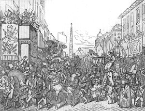 Via del Corso à Rome pendant le Carnaval de 1836 - Unknown artist