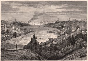 Vue de Constantinople, maintenant Istanbul, et de la Corne d