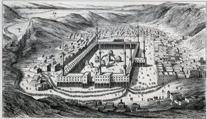 Vue de La Mecque et de sa grande mosquée à l