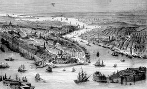 Vue de New York vers 1840