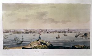 Vue de Saint-Pétersbourg à la fin du 18ème siècle - dans "Le costume ancien et moderne" de Ferrario