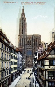 Vue de la cathédrale de Strasbourg à la fin du 19e siècle - Unknown artist