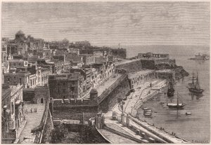 Vue de La Valette et de son port au XIXe siècle - Unknown
