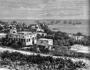 Vue de la ville de Beyrouth. Gravure dans "Le Journal de la jeunesse" - Unknown artist