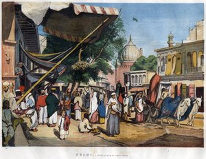 Vue de la ville de New Delhi près de la mosquée Juma Masjid, Inde en 1857 dans « The Illustrated London News » (28 novembre 1857).