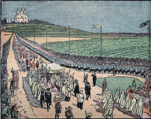 Vue de la procession eucharistique du Congrès eucharistique de Carthage, Tunisie 11/05/1930 (Vue du 30e Congrès eucharistique international tenu à Carthage, Tunisie) - Unknown Artist