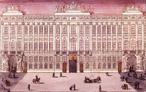 Vue de la Chancellerie impériale à Vienne, Autriche. Gravure de 1820