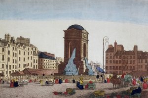 Vue du marché et de la fontaine des Innocents - gravure