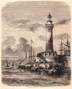 Vue du phare de la Pointe de Joliette à Marseille au XIXe siècle - Unknown