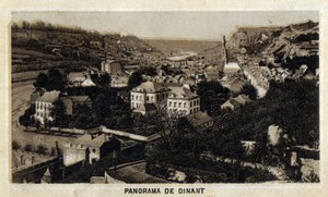 Vue de la ville de Dinant, Wallonie, Belgique. Chromolithographie de la fin du 19ème siècle. - Unknown artist