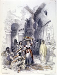 Vue du ghetto de Rome en 1830. - Unknown artist
