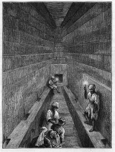 Vue de la grande galerie de la pyramide de Khéops à Gizeh, Égypte - Unknown artist