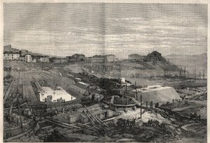 Vue des nouveaux docks construits par le gouvernement italien dans le port de La Spezia. Gravure dans L