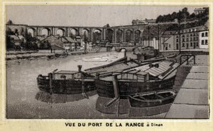 Vue du port de la Rance à Dinan, Côtes-d