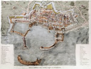 Vue du port de Civitavecchia près de Rome. 19ème siècle - Unknown artist