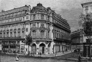 Vue du théâtre du Vaudeville à Paris