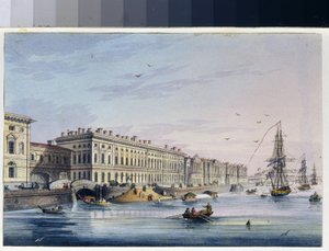 Vue du quai du palais à Saint-Pétersbourg - Unknown artist