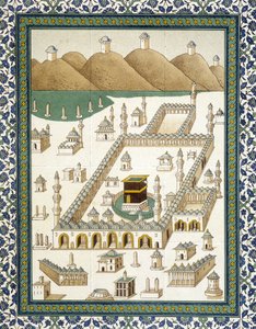Faïences murales : panneau représentant la Kasbah (casbah) et ses environs (La Mecque) - dans "L