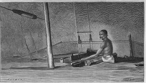 Tissage en Inde : Le métier du tisserand. - Unknown artist
