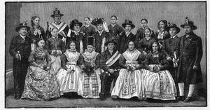 Fête de mariage wende (Wendes) - gravure de 1897 - Wendes (peuple slave vivant en Allemagne de l