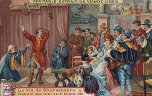 William Shakespeare jouant devant la reine Élisabeth I et à sa cour - Unknown artist
