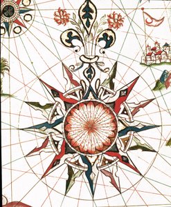 Rose des vents (détail du portulan de Castellini) - Unknown artist