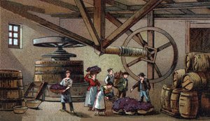 Production de vin : pressoir du hospice de Beaune (clos vougeot) - Unknown artist
