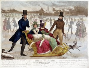 Hiver : Patinage - gravure