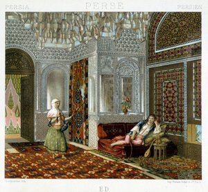 Femmes dans un salon en Perse - dans « Le costume historique » par Racinet - Unknown artist