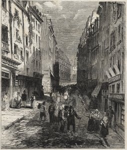 Travaux rue de la Montagne Sainte-Geneviève dans le 5e arrondissement de Paris en 1858. - Unknown artist