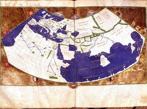 Carte du monde de Claudius Ptolemaeus (Claude Ptolémée, 90-168 ap JC), astronome et astrologue grec - Représentation de la Terre plate sans les pôles Nord et Sud et sans les Amériques - Unknown artist