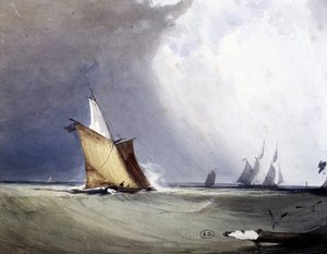 Yachts en mer, fin du 19ème siècle - Unknown artist