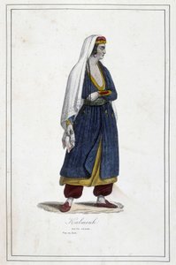 Jeune femme kalmouke (peuple mongol du sud de la Sibérie) - dans "Les différents peuples de la terre" par le Père Jouhanneaud, Librairie des Bons Livres, Limoges - Unknown artist