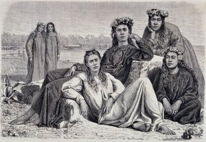 Jeunes Femmes de Tahiti - dans « Le Tour du Monde » - Unknown artist