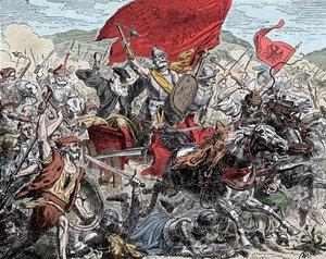 Ziska en bataille - Croisade contre les Hussites (1420-1434) : Jan Ziska (1370-1424) à la bataille contre les Croisés - Unknown artist