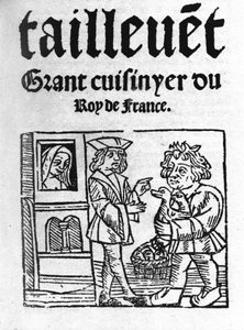 Frontispice de « Le Viandier » par Taillevent. Guillaume Tirel, dit Taillevent, cuisinier français (1310 - 1395) - Unknown artist