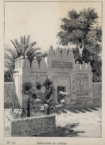 Habitation du Soudan - gravure de 1889 dans « Histoire de l