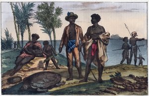 Habitants des îles du Cap-Vert - gravure de "Usi e Costumi di Tutti i Popoli dell