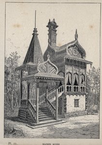 Maison russe - gravure de 1889 dans 