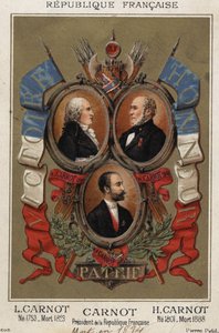 Portraits de Lazare Carnot, homme politique français (1753-1823), Hyppolite Carnot (1801-1888) et Sadi Carnot, président de la République française - Unknown artist