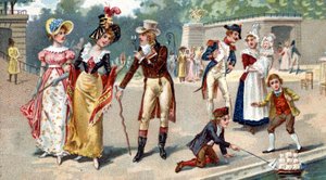Le Jardin des Tuileries à la fin du 18ème siècle. Chromolithographie Liebig du 19ème siècle - Unknown artist