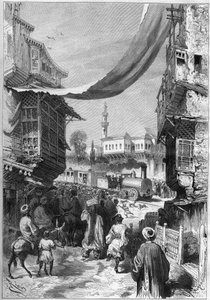 Le premier train ferroviaire arrivant à Constantinople en 1872 - Unknown artist