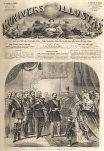 Visite de Guillaume Ier de Prusse à Compiègne en présence de Napoléon III - Gravure de "L