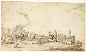 Calvaire (recto) ; Esquisse de la partie inférieure de la jambe droite (verso) - Unknown Florentine