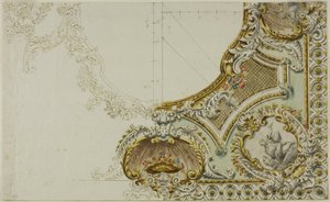 Esquisse de la décoration du plafond - Unknown Italian